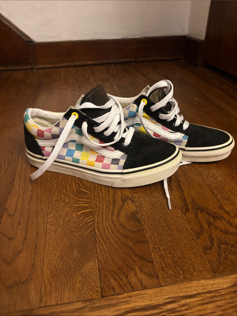 Vans Low-Top Sneakers - Black with Pastel Checkerboard